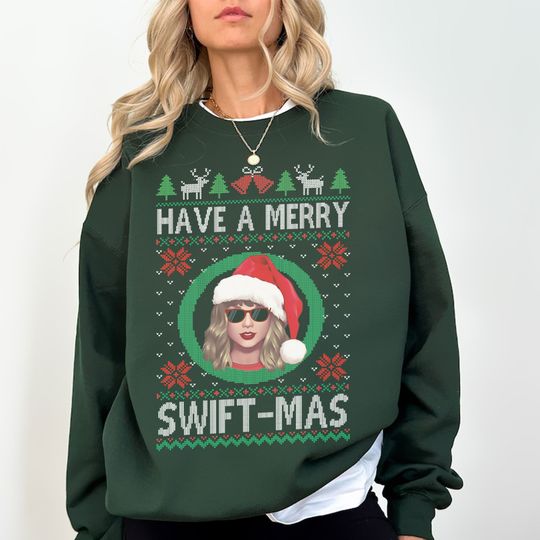 Merry Swiftmas Shirts, Cute Christmas Ball Sweatshirt, Eras Tour Merch