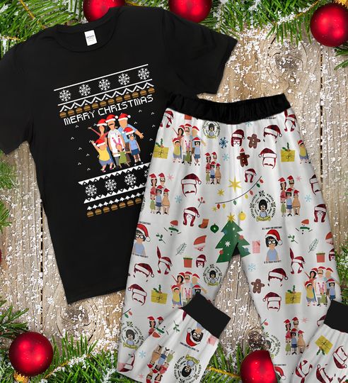 Bobs Burgers Family Christmas Pajamas Set, Holiday Pajamas For Family