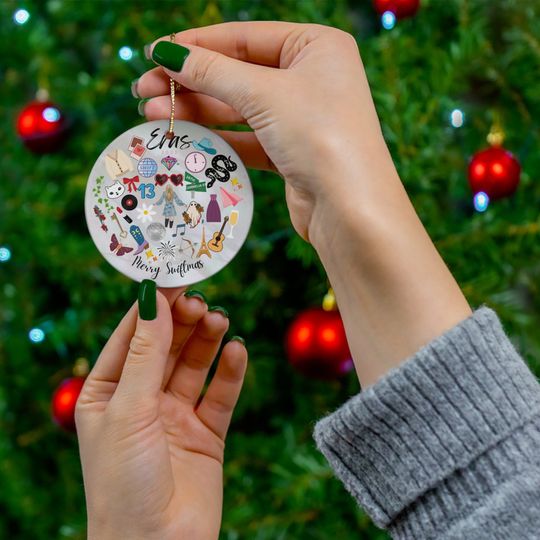 Merry Swiftmas Ceramic ERAS Tour Ornament
