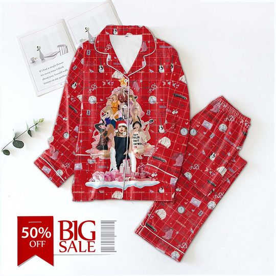 Swfit Fearless Midnights Christmas Pajamas Set, Eras Tour Holiday Pajamas Family