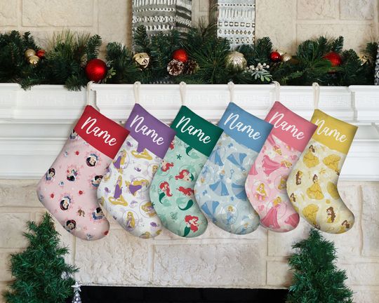 Personalized Disney Princess Stocking, Disney Princess Christmas Stocking