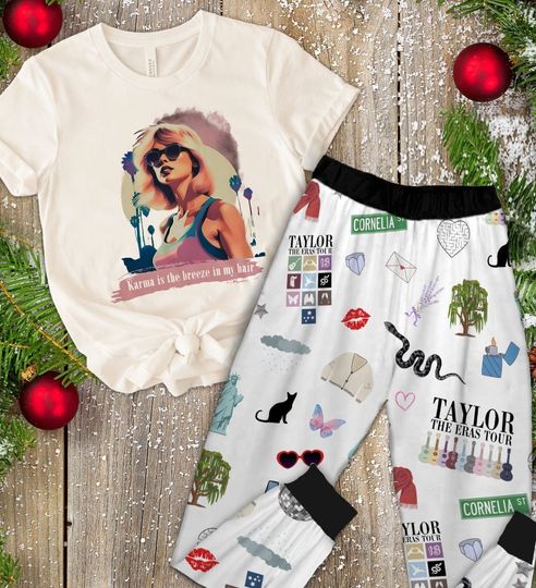 Karma Tayl0r Album Pajamas Set, Tayl0r Eras Tour Pajamas Set