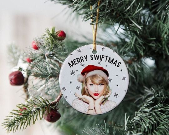 Merry Swiftmas Ceramic Ornament, Christmas Ornament Decor, Eras Tour 2023