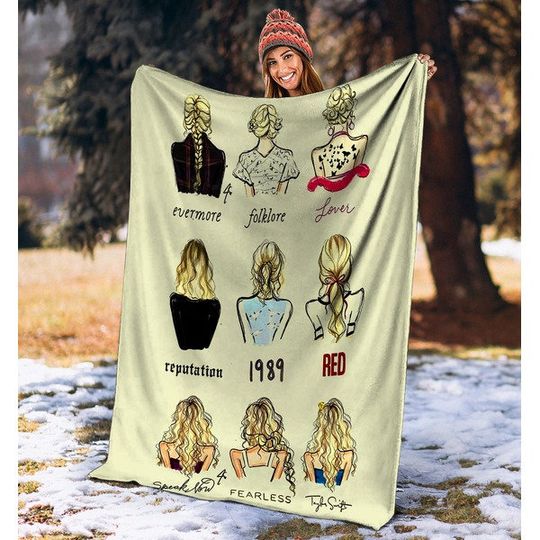 Vintage Swiftea Eras Tour Concert Blanket, ERAS Tour Blanket, Gift For Swift Fan