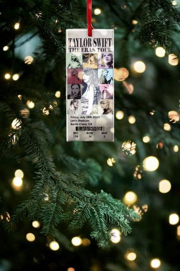Custom Eras Tour Ticket Acrylic Ornament, Chirtsmas Ornament Gift