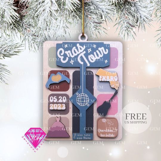 Personalized Eras Tour Ornament | Eras Tour Personalized Christmas Ornament