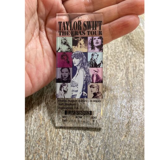 Eras Tour Custom Transparent Acrylic Ornament, Your Own Ticket Custom