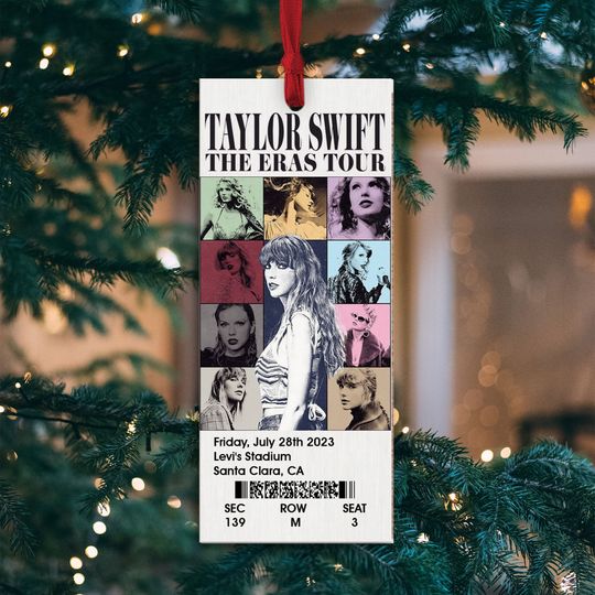 Eras Tour Custom Wooden Ornament, Personalized Eras Tour