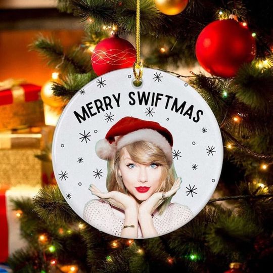 Merry Swiftmas Ceramic Ornament, Christmas Ornament Decor, Eras Tour 2023