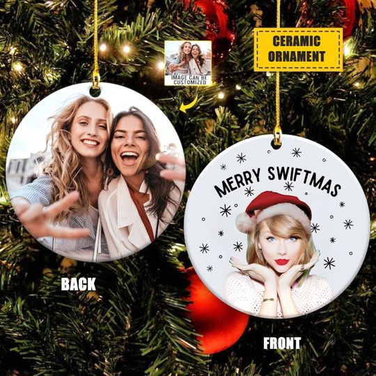 Personalized Eras Tour Ornament, Merry Swiftmas Ornament, Custom Photo Ornament