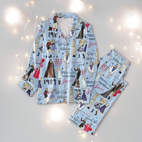 TS All Hit Album Eras Tour Pajamas Set, TS Eras Tour Pajamas Set