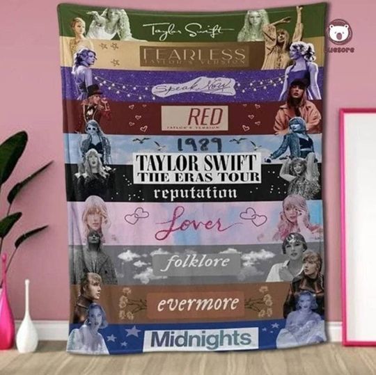 Eras Tour Swift Fleece Blanket, Eras Tour Blanket, Fan Party Blanket