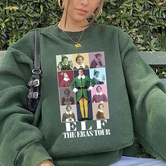 Buddy The Elf Eras Tour Sweatshirt, Xmas Classic Movie 90s Tee