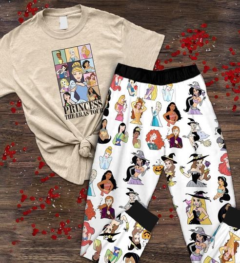Prjncess Eras Tour Pajamas Set, Christmas Pajamas Set
