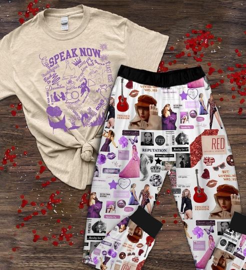 Speak Now Tayl0r Swjft Pajamas Set, Eras Tour Concert Pajamas Set, Christmas Pajamas Set
