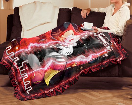 Custom Name Disney LOVE Mickey Mouse Blanket, WandaVision Blanket 3