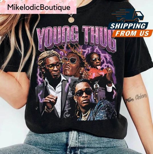 Young Thug Tee Shirt, Y2k Young Thug Rapper Tshirt