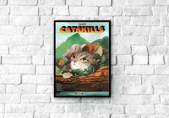 I Luv NY Catskills Poster by Milton Glaser, Vintage Travel Poster