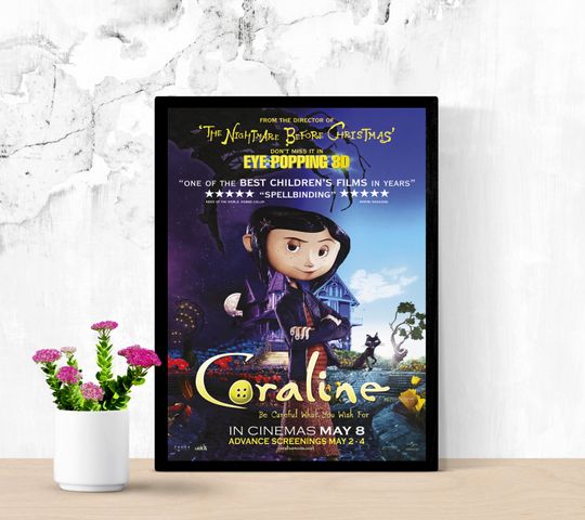 Coraline Movie Poster, Movie Poster Art, Vintage Film Art