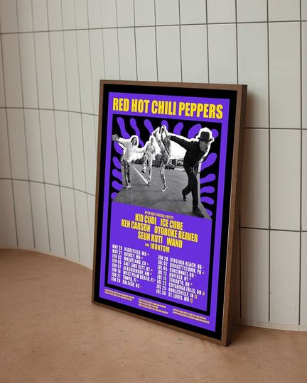 Red Hot Chili Peppers 2024 Tour Custom Dates & City Poster