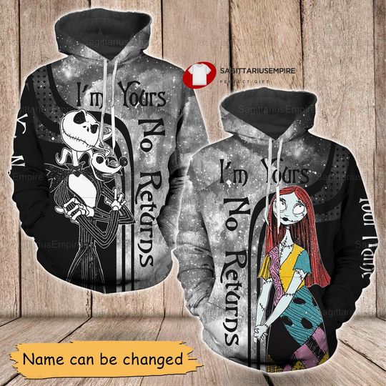 Couple Jack Skellington And Sally Hoodie, Valentines Couple Gift