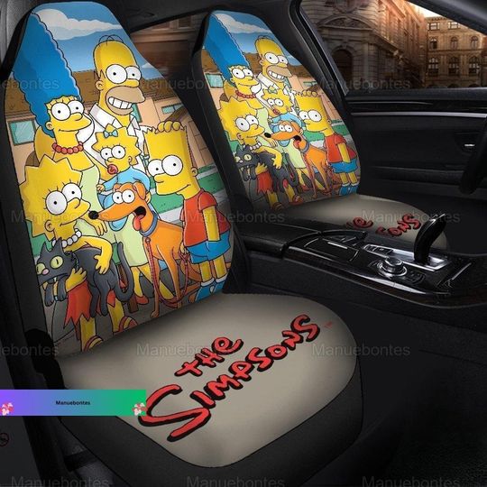 Simpsons Family Car Seat Cover, Simpsons Tv Show Car Seat Protector