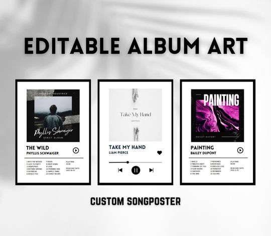 Editable Album Cover Art, Printable Custom Poster, Editable Album Cover Poster