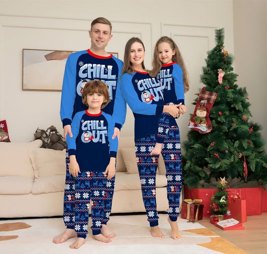 Family Matching Christmas Pyjamas Xmas Chill Out Nightwear