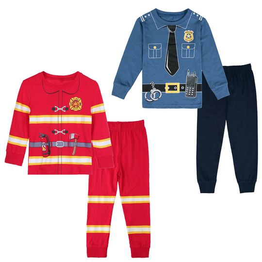 Pajamas Kids Boy Policemen Pyjamas Baby Fireman Pyjamas Set