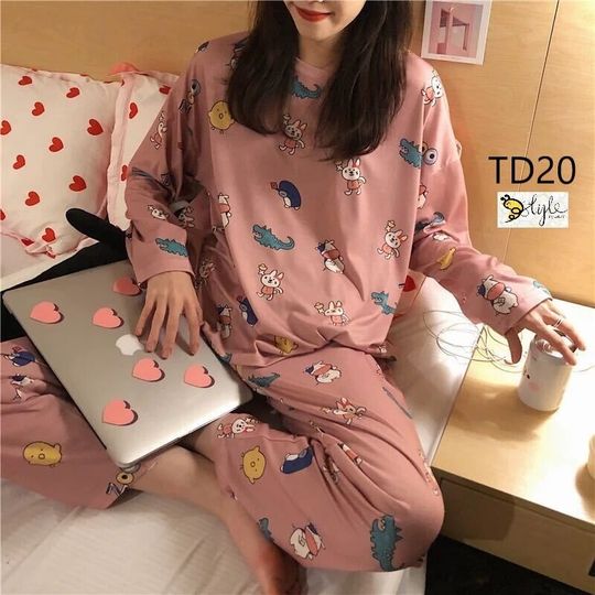 Zoo Pajama Set, Animal Cartoon Pajamas, Cute Sleepwear for Teenagers and Adults