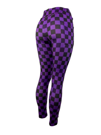 Purple and Black Checkered Leggings