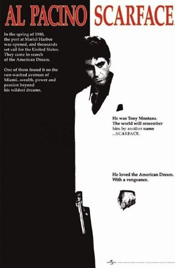 Scarface Movie (Al Pacino, Black and White) Poster Canvas