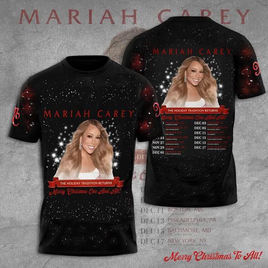 Mariah Carey Merry Christmas One And All Tour 3D All Over Print T-Shirt