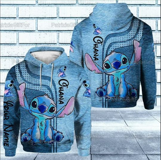 Stitch Ohana 3D HOODIE Mother Day Gift All Over Print
