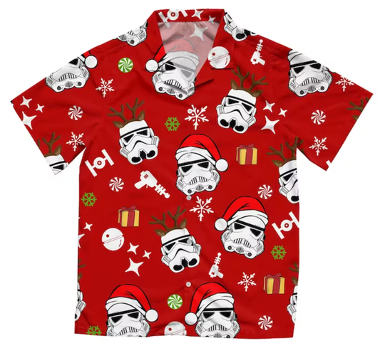 Stormtrooper Santa Hat Reindeer Hawaiian Shirt, Star Wars Christmas Hawaii Shirt