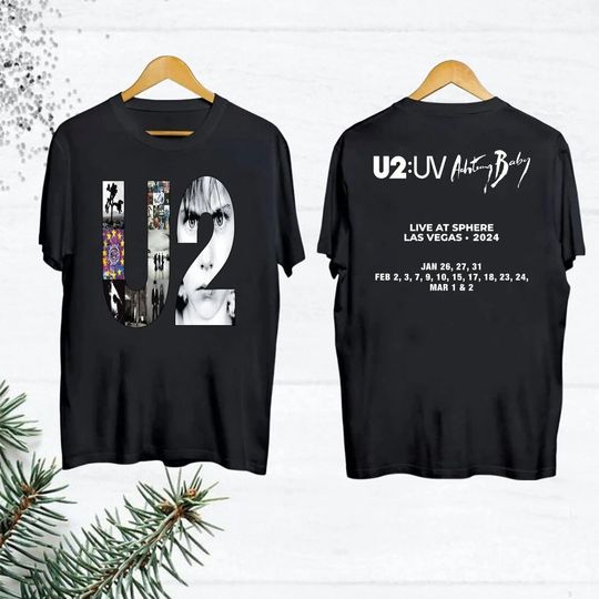 U2 Band 2024 Concert Merch, Achtung Baby Tour 2024 Graphic Album T-Shirt Music