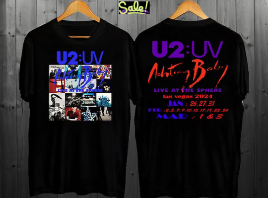 Sphere Live Achtung Baby 2023 Shirt Tour 2024 U2:Uv U2 Unisex Band