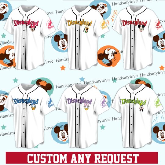 Custom Disneyland Baseball Jersey Vacation Matching