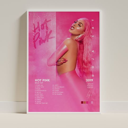 Doja Cat Hot Pink Album Cover Print Poster Minimalist Album Cover Poster