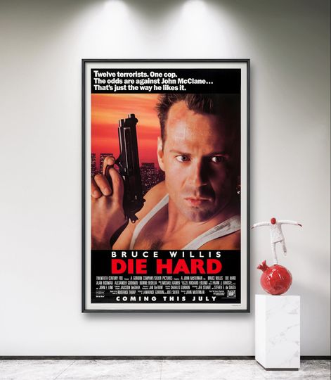 Die Hard Poster, Vintage Movie Poster, Legendary Film, Classic Movie 1988