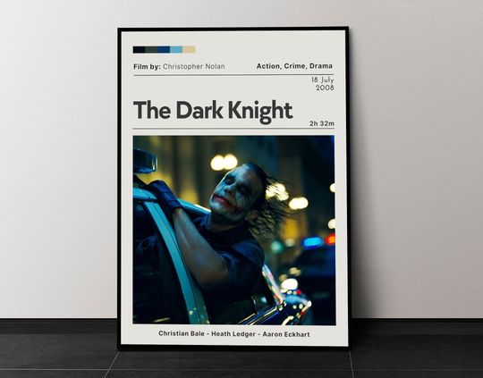 The Dark Knight Movie Poster, Movie Wall Decor, Movie Poster