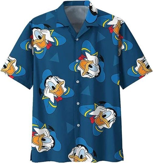 Happy Donald Face Donald Duck Cartoon Movie Fans Hawaiian Shirt