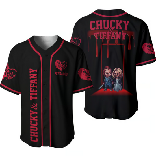 Personalized Happy Valentine's Day Chucky And Tiffany Baseball Jersey Shirt