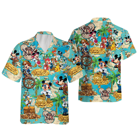 Summer Beach Mickey And Friends Pirates Of Caribbean Hawaiian Shirt