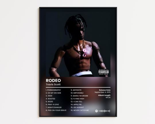 Travis Cover Poster, Rodeo Print, Classics Rap Poster