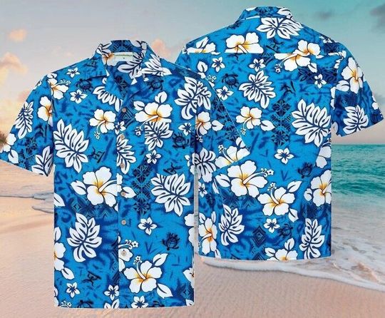 Hibiscus Flower Hawaiian Shirt, Short Sleeve Hawaiian Aloha Shirt, Hawaii Style