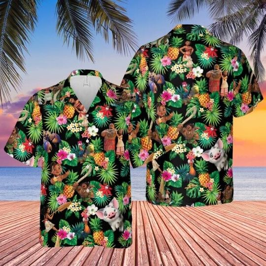 Princess Moana Summer Hawaiian Shirt Unisex, Moana Shirt Short Sleeve Size S-5XL