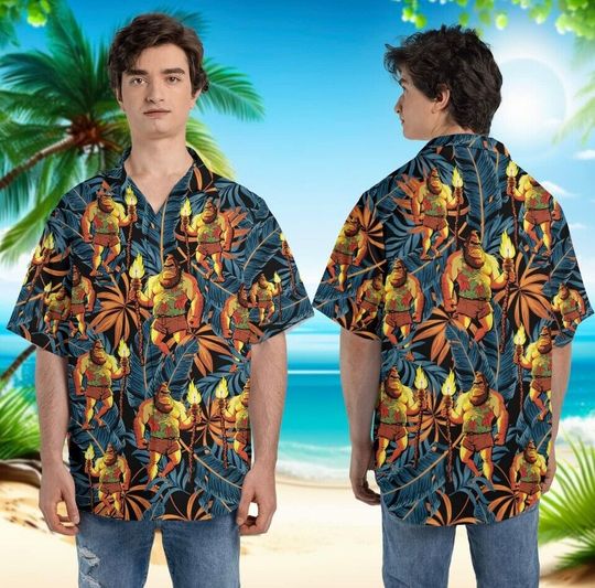 Bigfoot Hawaiian Shirts, Sasquatch Shirt, Summer Party Shirt, Beach Shirt