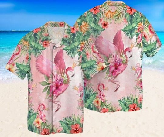 Flamingo Tropical Hawaiian Shirt, Classic Hawaii Shirt, Bachelor Party Shirts