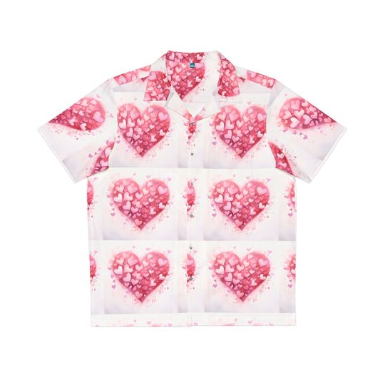 Men's Valentine's Day Hawaiian Shirt Valentine's Day Button Down Hawaiian Style